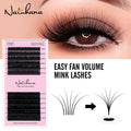 NATUHANA Classic Camellia Lash Extensions Mixed 3 Lengths Faux Mink Qme Brushed Chrome D 0.07mm|MIX