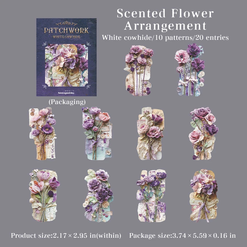 20sheets/bag Floral Nature Vintage Background Stickers for DIY Scrapbooking Phone Case Decoration Birthday Gifts Teaching Reward Qme 4