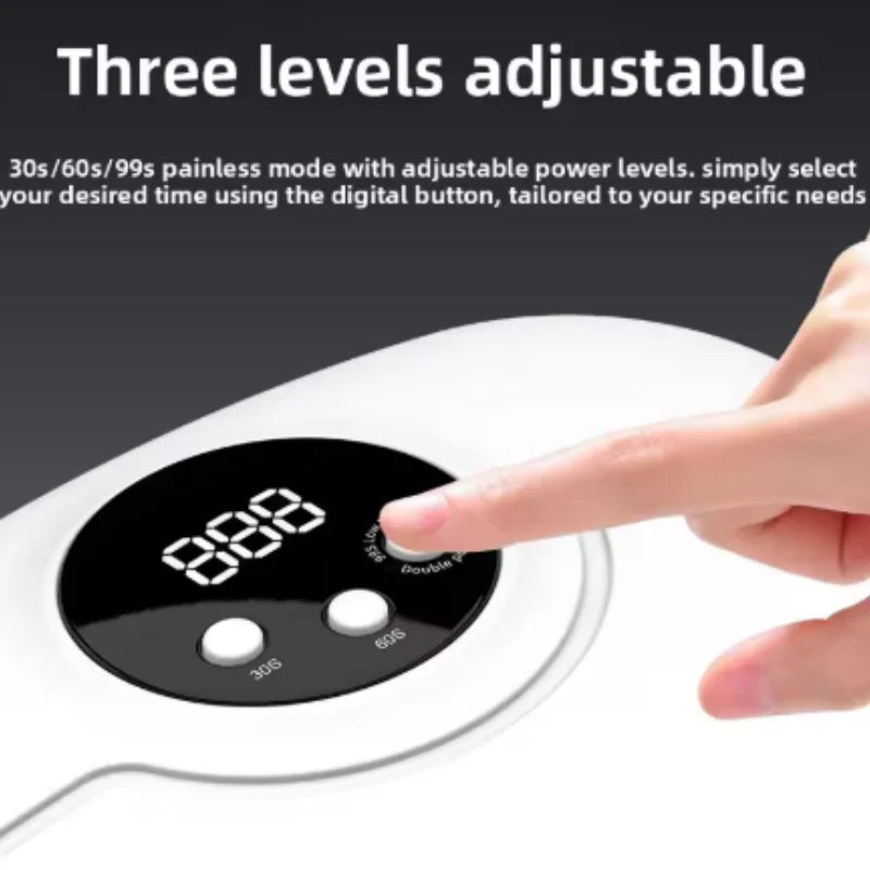 90 LED High Power UV Nail Lamp with Rotatable Display, Fast Dry Gel Curing Light Manicure Machine Qme