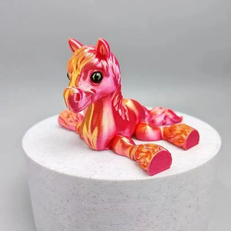 Random All-in-one Molding 3D Printed Horse Simulated Statue Cute Qme
