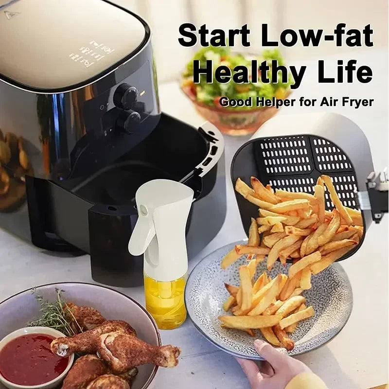 200/300/500ml Oil Spray Plastic Household Kitchen Oil Spray Bottle or Oil Brush Nebulizing Mist Filling Cooking Dual Use BBQ Qme
