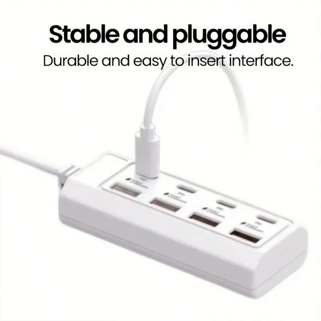 8-Terminal Station Fast Charging USB Hub Equipped 4 PD Ports 25W Qme