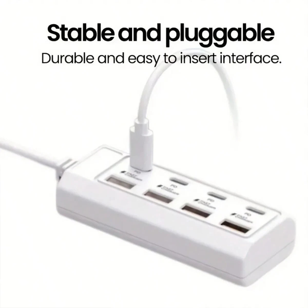 8-Terminal Station Fast Charging USB Hub Equipped 4 PD Ports 25W Qme