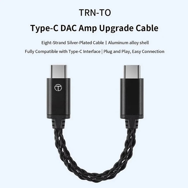 TRN Earphone Amplifier 8 Strand Silver Plated Wire C DAC Amp Upgrade Qme