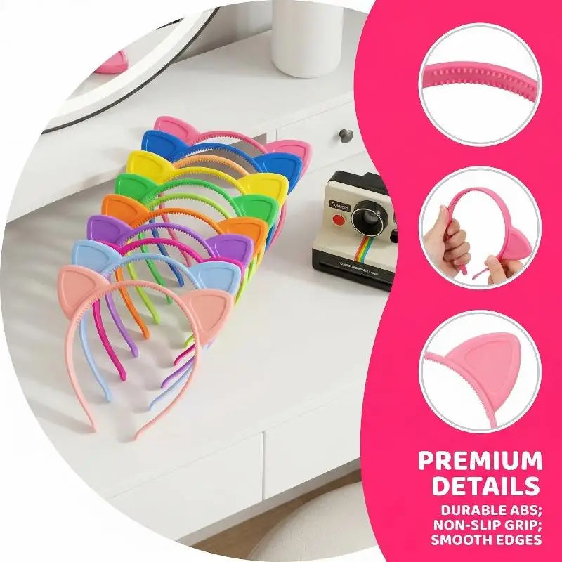 Children Cat Ear Hairband Solid Plastic Headbands Tooth Themed Party Qme