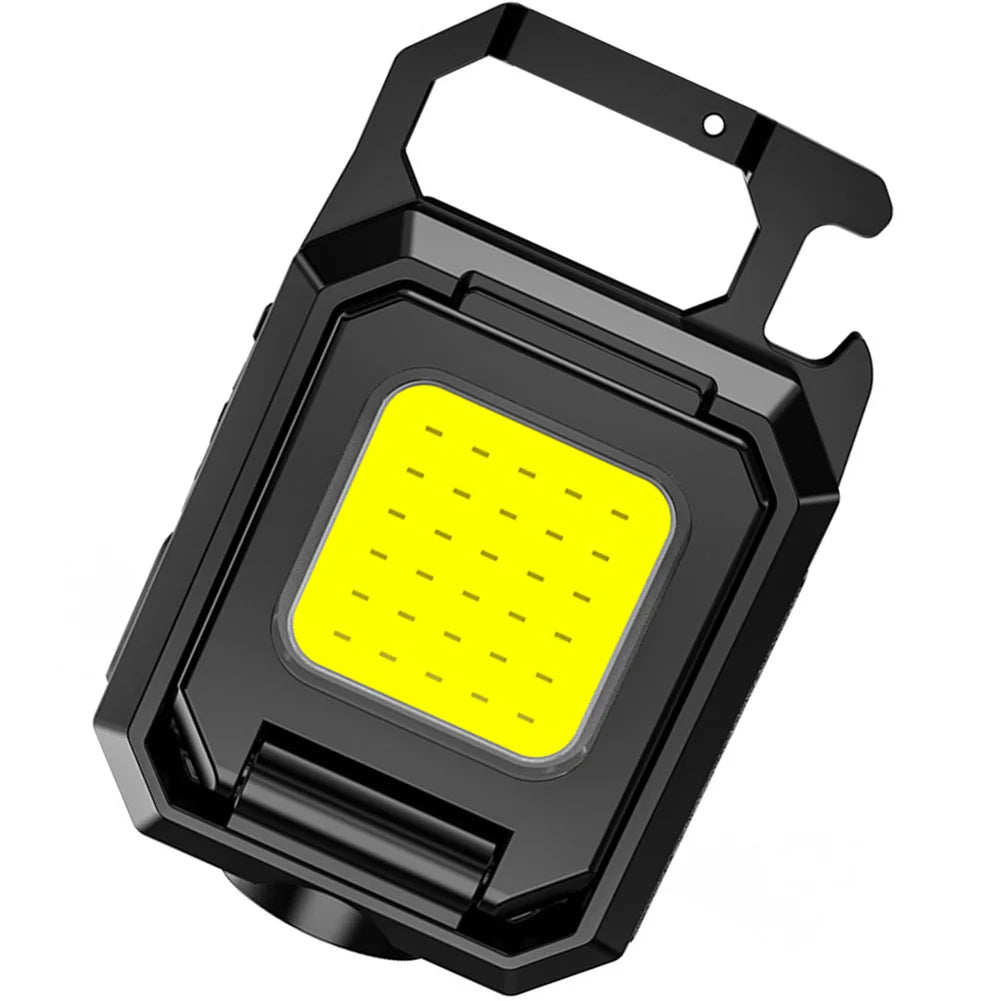 XPE Mini Keychain Light 1000LM COB LED Pocket Flashlight 800mAh Type-C USB Rechargeable IPX4 Waterproof Portable Outdoor Tool Qme