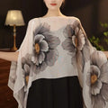 Multifuctional Breathable Shawl Flower Pattern Long Length Sun Protection Shawl Lightweight Breathable Fabric Chiffon Scarf Qme Style A