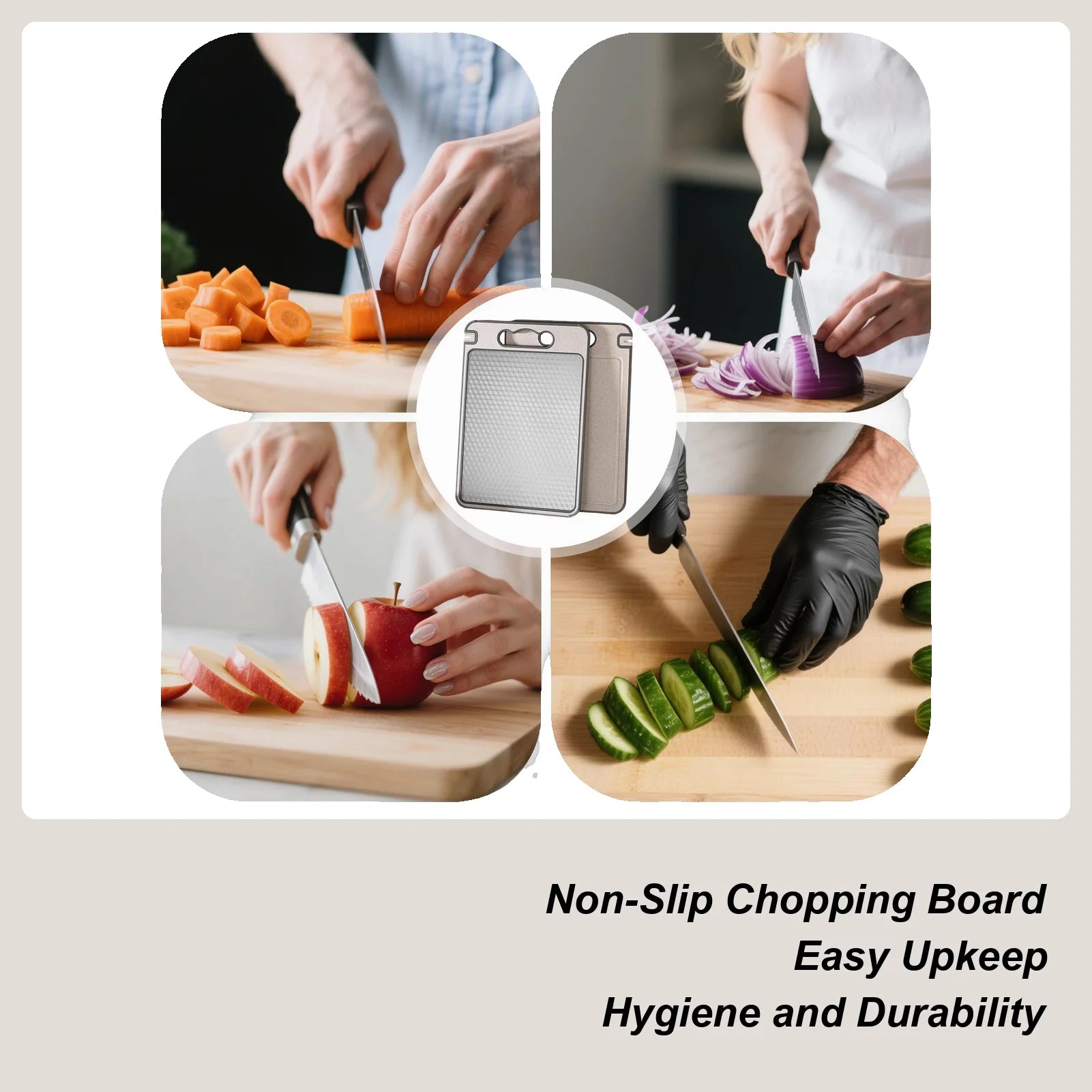 Double Sided Cutting Board Anti-scratch Stainless Steel Steak Cutting Board Kitchen Dining Tool With Handle For Home Restaurant Qme China Mainland