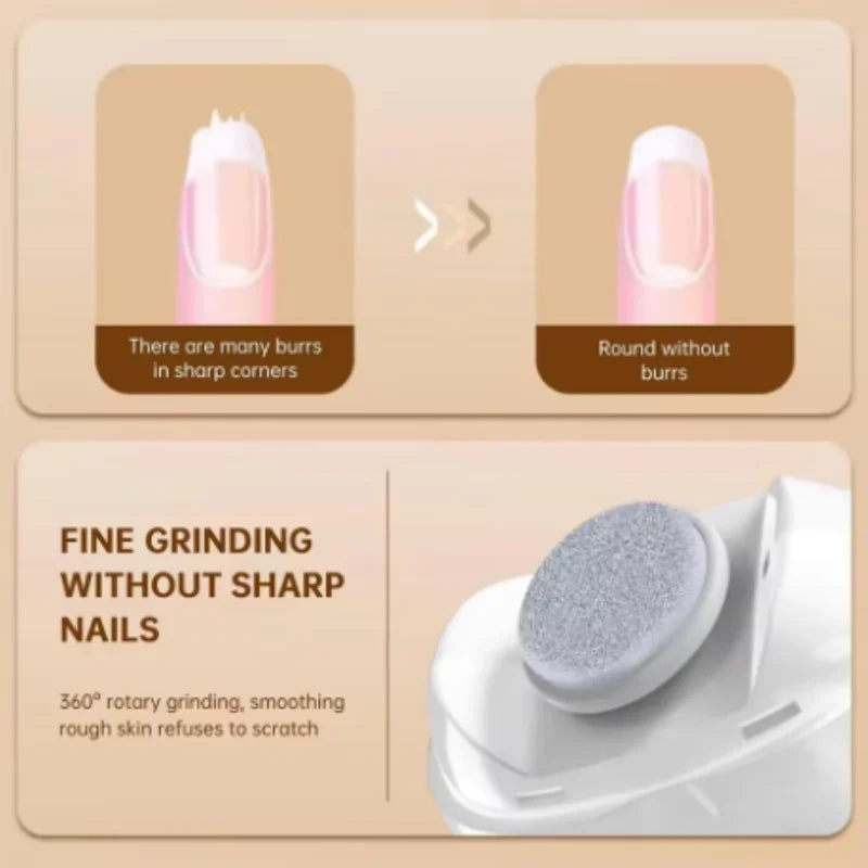 Automatic Nail Grinder Electric Trimmer Baby Elderly Kid Safe Manicure Pedicure Gentle Trimming Tool Supply Qme