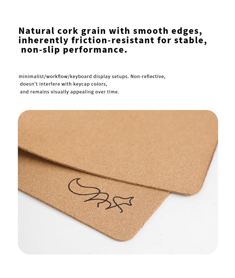 Chosfox Cork Keyboard Pad Custom Thicken Silent Shock Absorption Keyboard Cork Desk Pad Gaming Mechanical Keyboard Accessories Qme