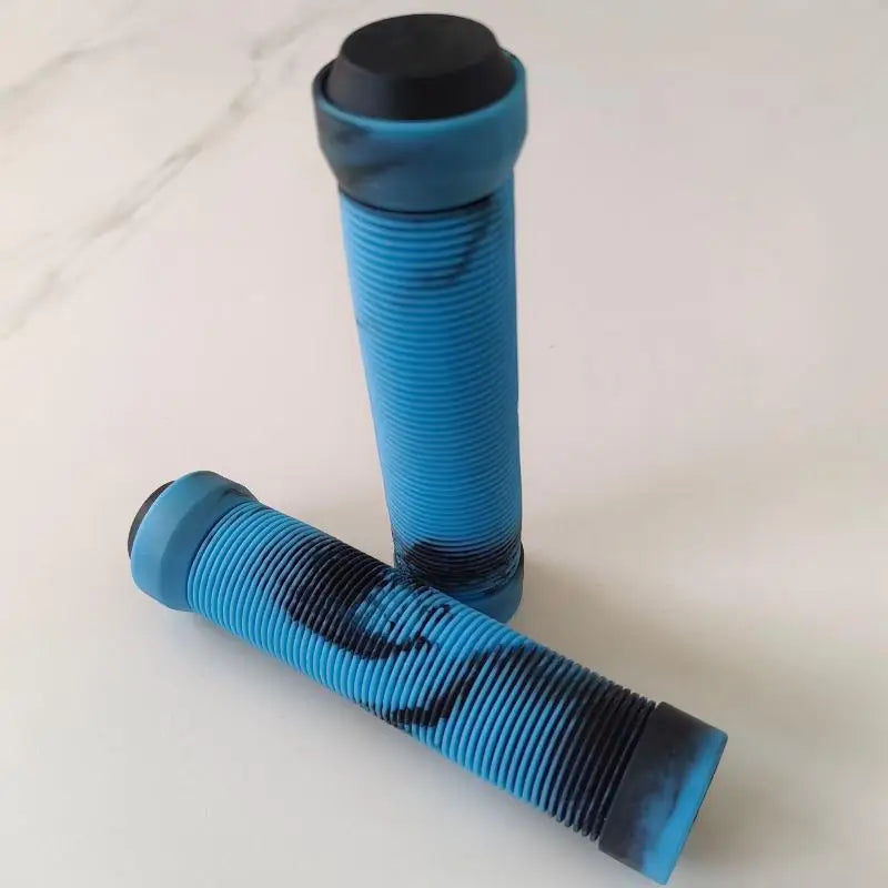 1Pair TPR Rubber Ergonomic Comfortable Mountain Bike Handlebar Grips Qme Blue