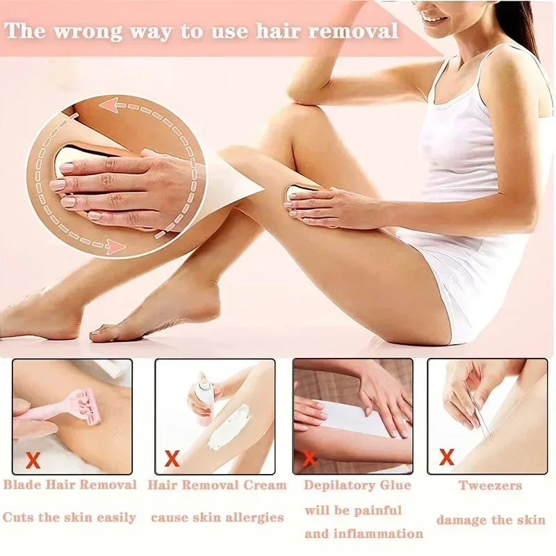 Crystal Hair Eraser for Adults Physical Hair Removal Eraser Portable Epilator Glass Hair Remover Painless Body Care Tools Qme