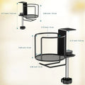 Cup Holder Desk 2-in-1 Drinks Mount Headphone Hanger Tabletop Desktop Qme China Mainland black AS SHOW