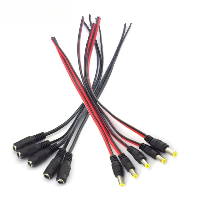 Connectors DC Male Female Plug Cable for CCTV Camera Security System DC Power Extension Cable Plug Adaptor 2.1*5.5mm Qme
