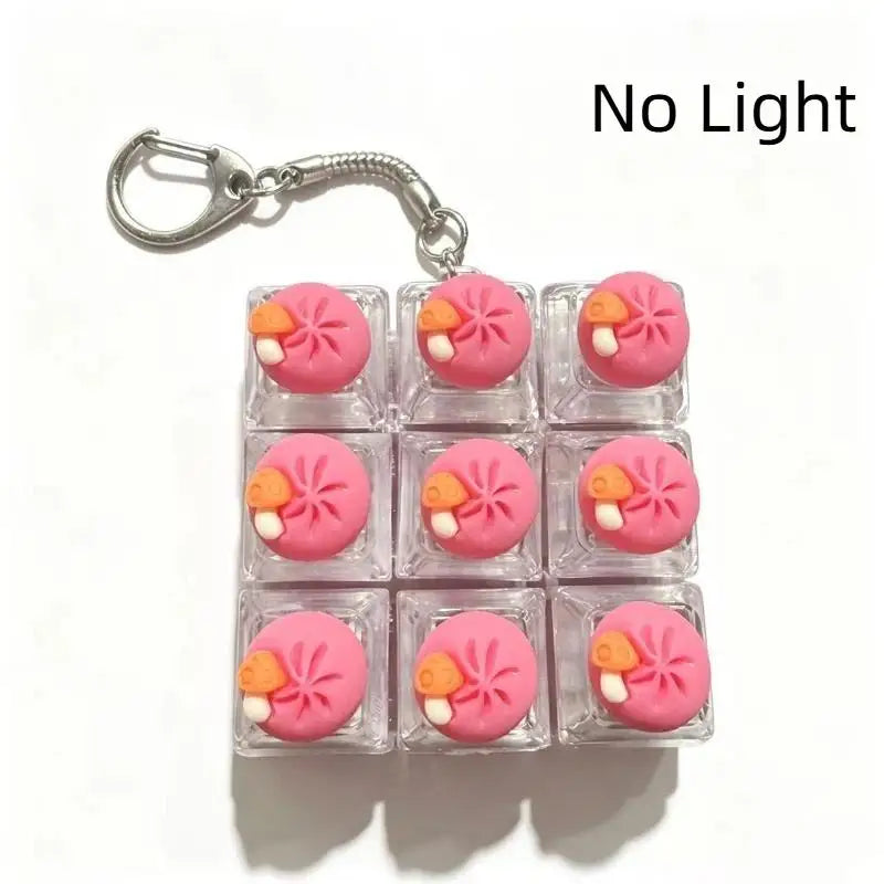 Keyboard Fidget Toy Keychain with LED Light 9 Button Clicker Anti Anxiety Stress Relief Toy for Party Favors Gifts Qme A9 one size