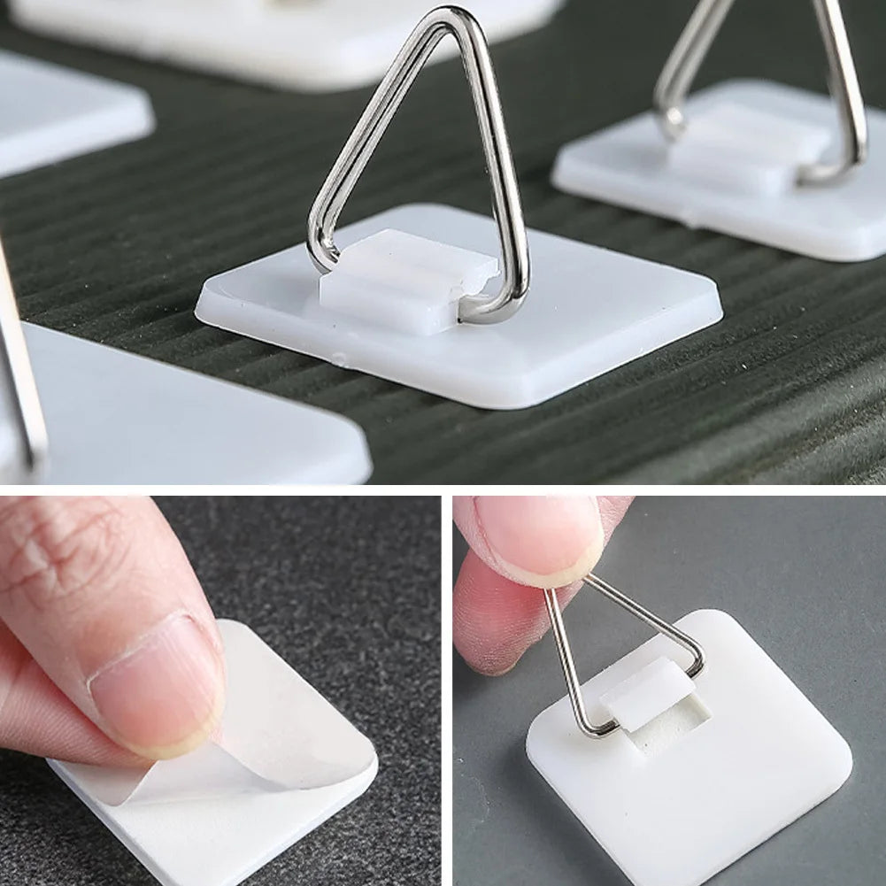 Non Drilling Adhesive Wall Hanging, Elegant Design, Multi-Purpose Home Decoration and Office, Invisible Adhesive Hook Qme