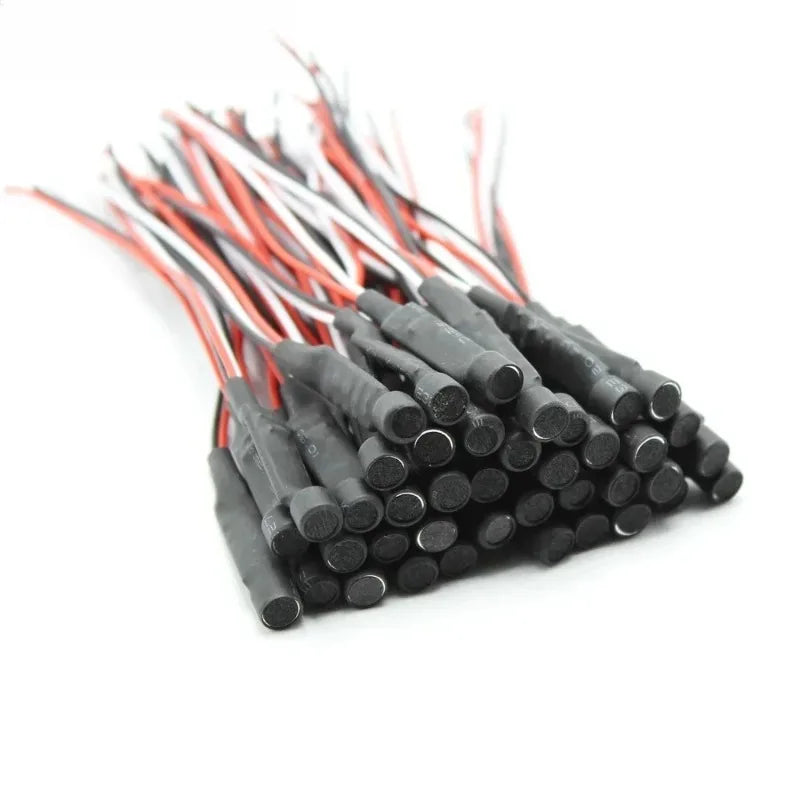 1‌0pcs High-Sensitive Mini FPV Mic 6-12VDC for DVR/Camera, Ultra-Clear Voice Pickup for Aerial Surveillance‌ Qme