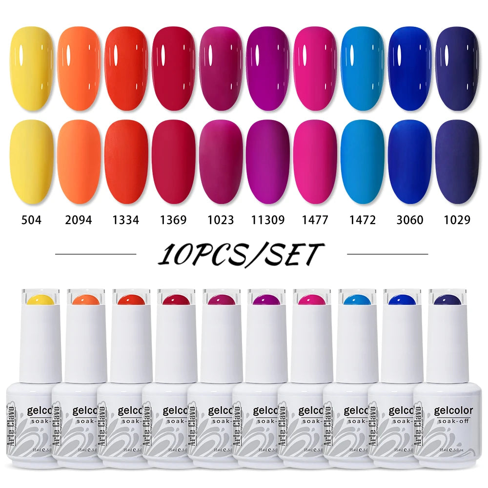 Arte Clavo 4 6 8 Gel Nail Polish Art Soak Off UV Colorful Semi Qme