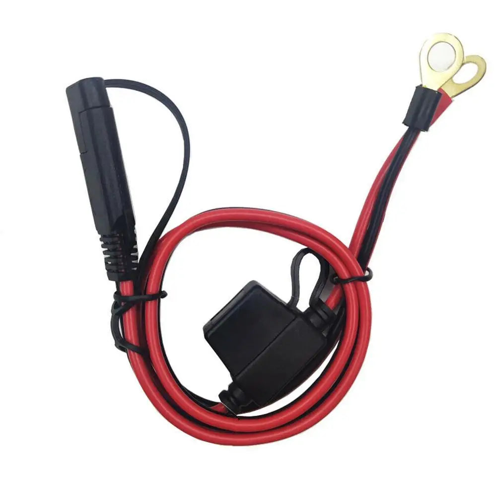 Charger Cable For Motorcycle Battery Terminal To SAE Quick Extension Cable With 10A Fuse O Connector Battery Charger Adapter Qme