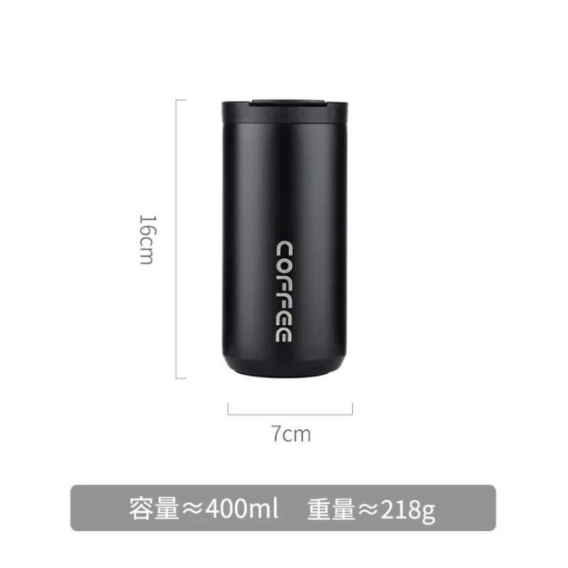 Car-mounted Stainless Steel Insulated Coffee Cup Qme black 400ml