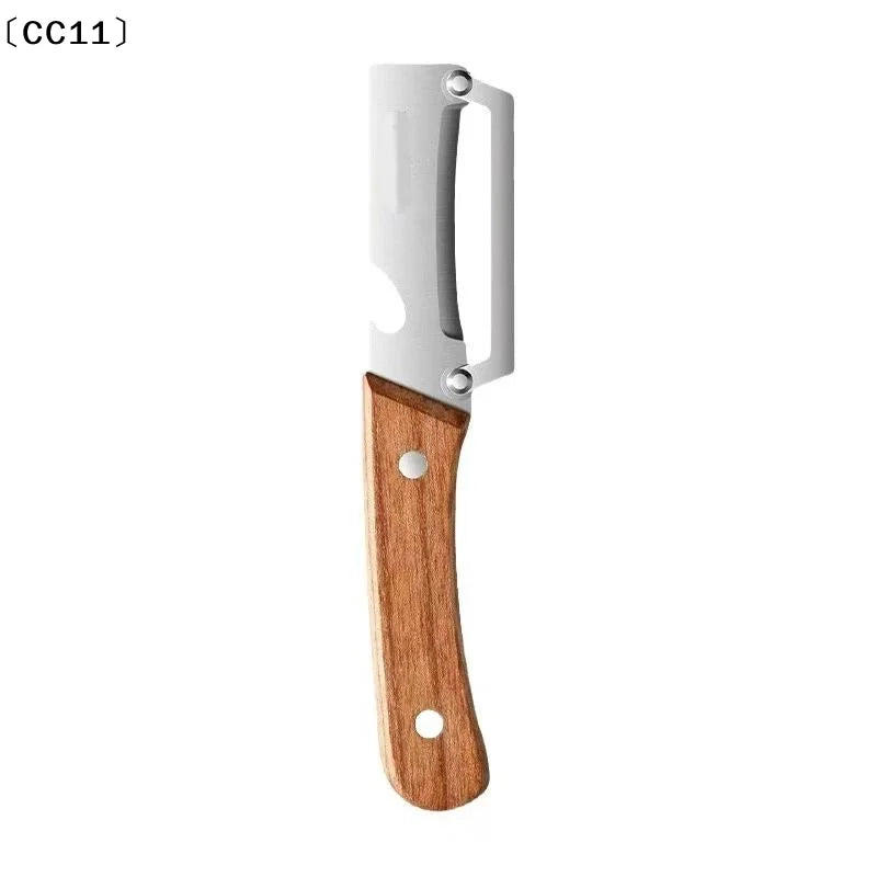 Stainless Steel Fruit Peeler 2-in-1 Bottle Opener Paring Knife Planer Qme