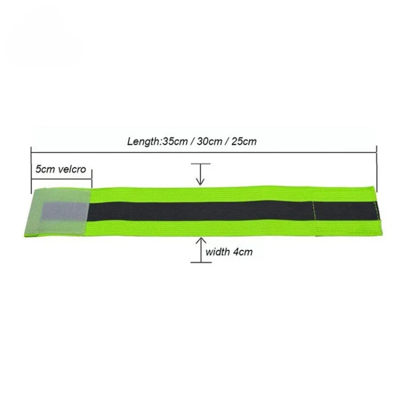 Outdoor Sports Night Running Cycling Jogging Elasticated Reflective Safety Arm Band Wristband Warning Reflector Tape Qme