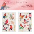 2 pcs/lot Bronzing Flowers birds flat Stickers colorful bird Decorative sticker Diy Scrapbooking material Craft Supplies Qme 6