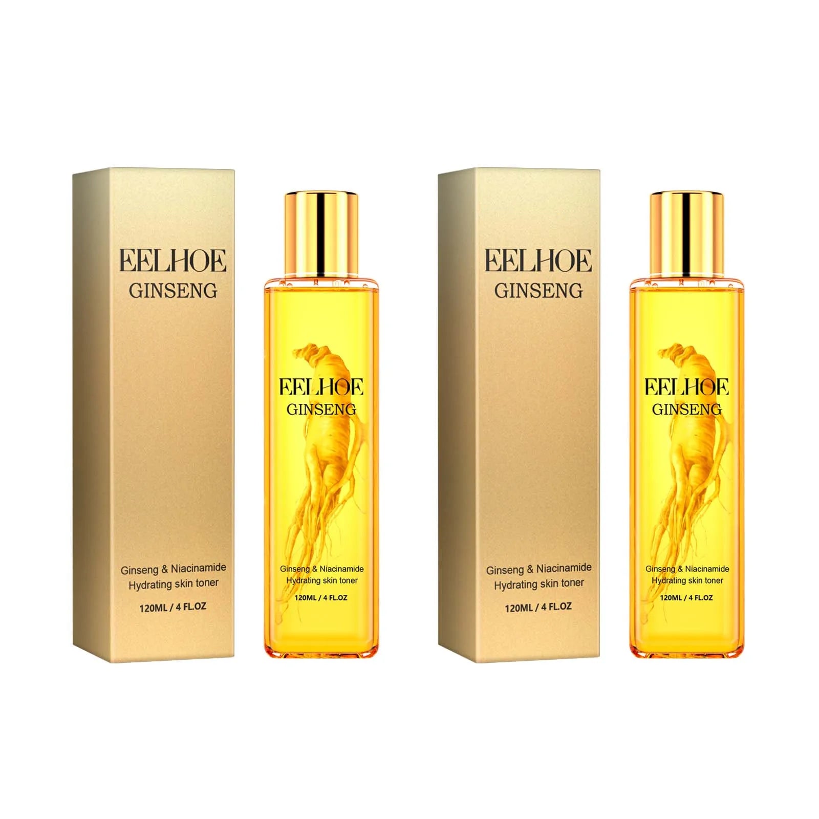 120ml Ginseng Facial Toner Shrink Pore Moisturizing Oil Control Nicotinamide Smoothing Whitening Facial Skin Care Toner Water Qme 2 x 120ml Boxed