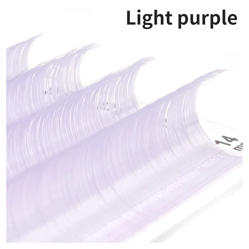 NATUHANA Cream Beige Individual Lash Clusters Mixed Lengths Soft Qme Light Purple C 0.07mm|Mix