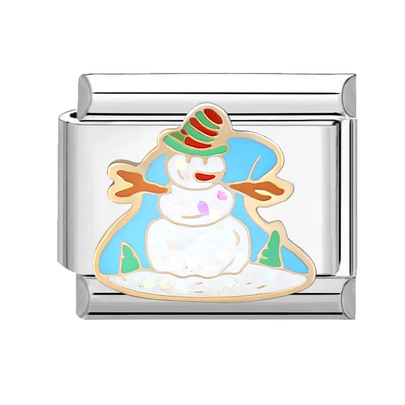 Fashion 2025 Colorful Christmas Socks Snowman Deer Italian Charms Fit