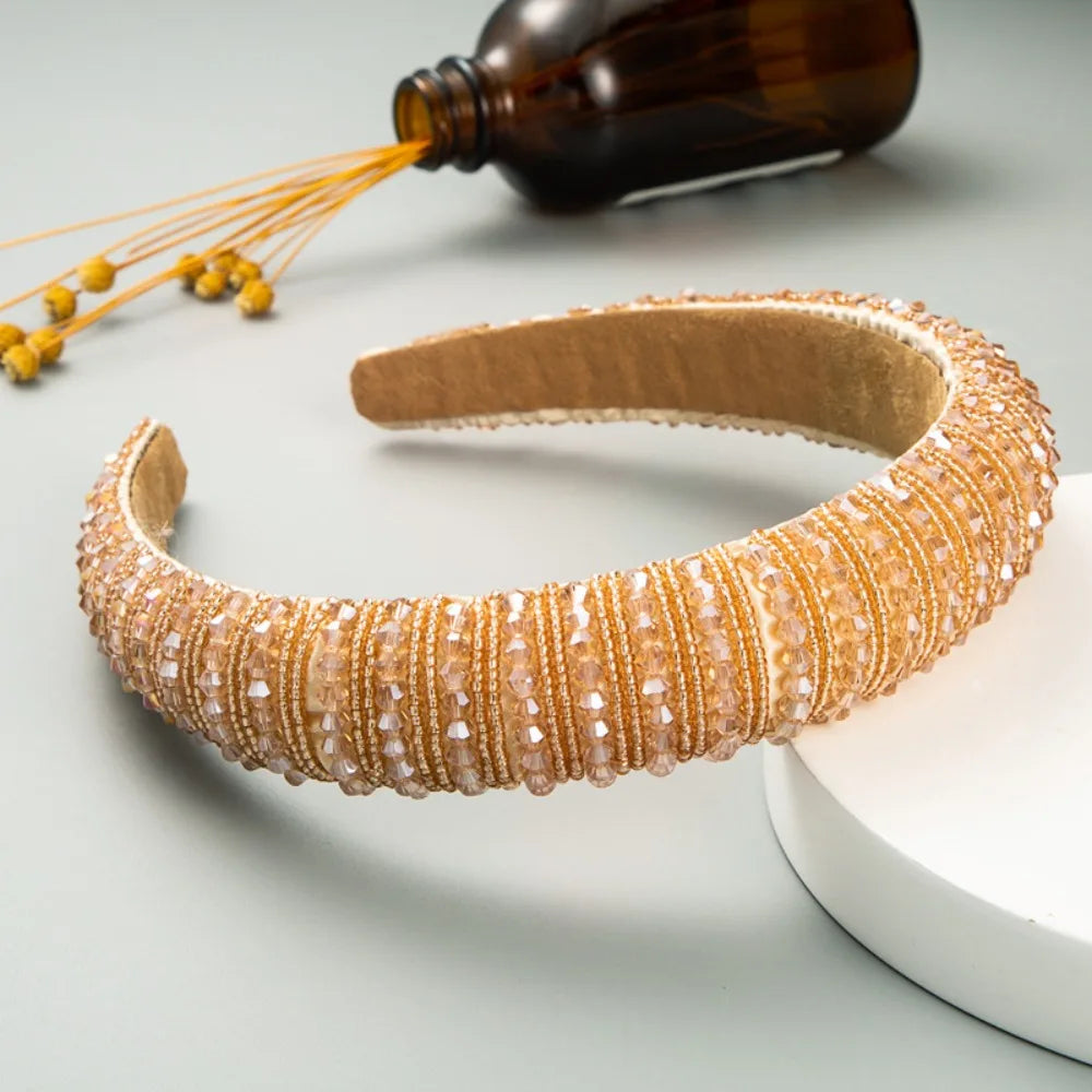 Luxury Elegant Baroque Crystal Headband Beads Blingbling Sponge Qme Style 7