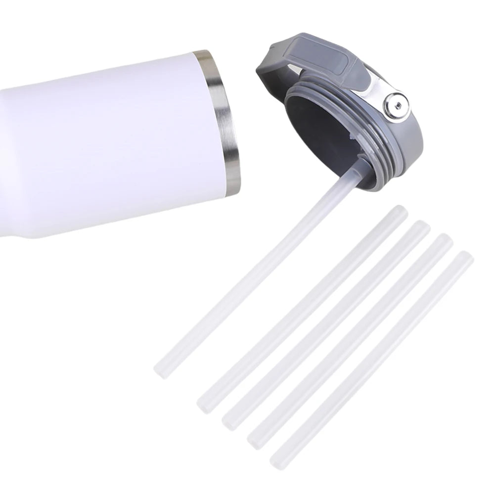 5Pcs Replacement Straws Wear-Resistant Reusable Straws Long Straws Plastic Straws for Stanley 30oz Tumbler Qme