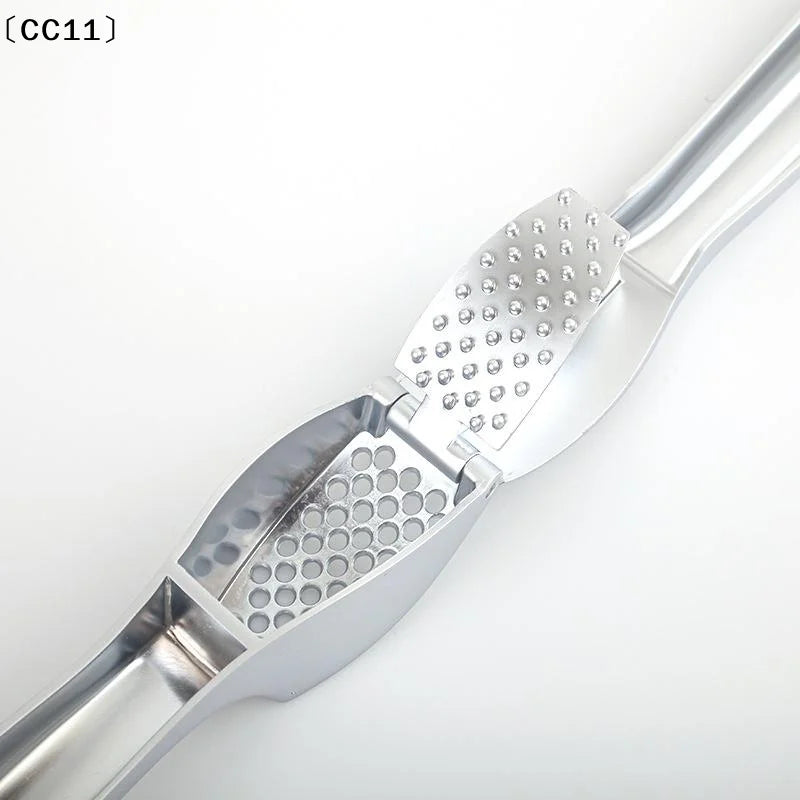 Aluminum Alloy Garlic Press Ergonomic Handle Cleaning Brush Home Qme