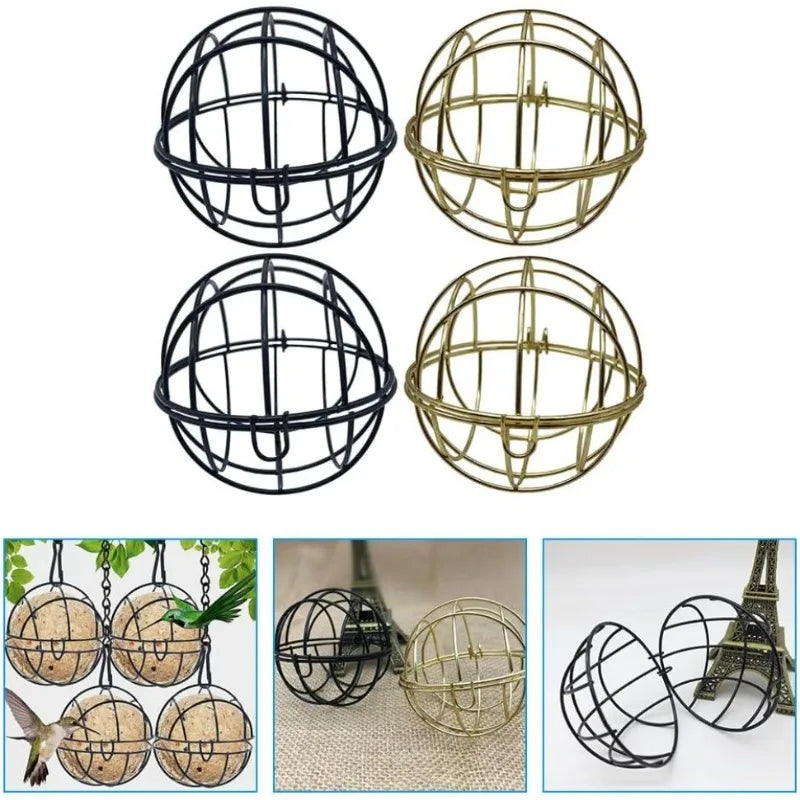 Metal Suet Ball Bird Feeder Hanging Chain Squirrel Proof Outdoor Qme