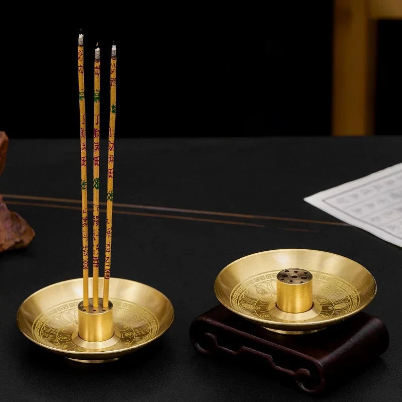 Round Incense Burner 9 Hole Holder Stick Plate Tray Palo Santo Sage Qme