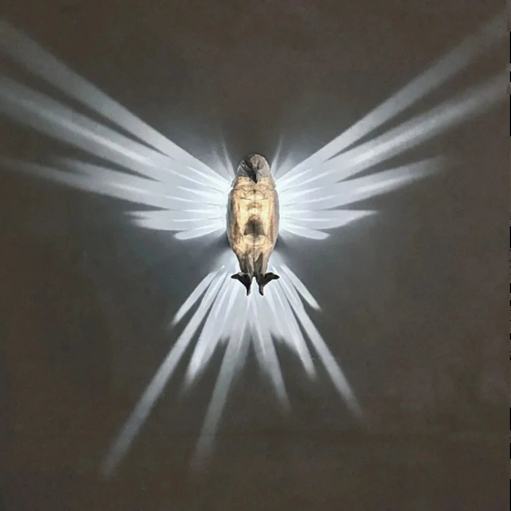 Resin Animal Statue Light Battery Operated 3D Printed Wall Decoration Lamp Owl Eagle Shape Projector Light Sconce Wall Art Decor Qme