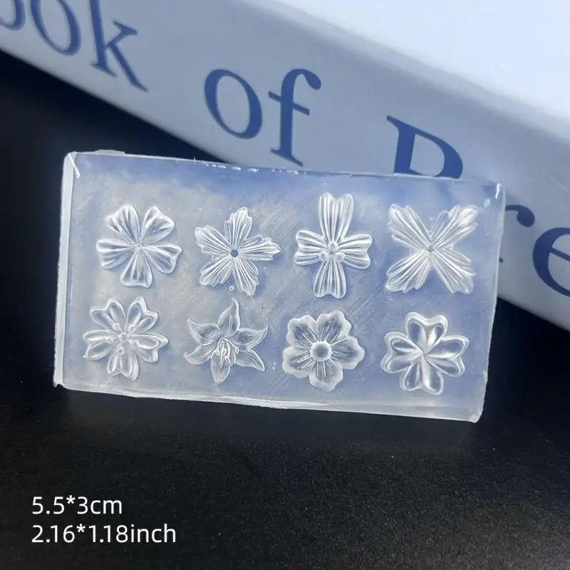 3D Silicone Flower Nail Art Mold Reusable Petal Template Salon Design Qme A2