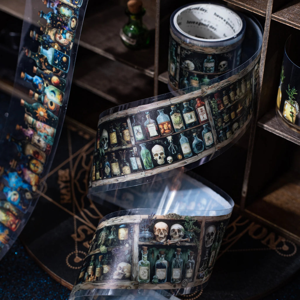 4cm*2m Gothic witch's potion bottle PET Tapes DIY Scrapbooking Stickers Masking Tape Collage Journal Creative Stationery Tapes Qme