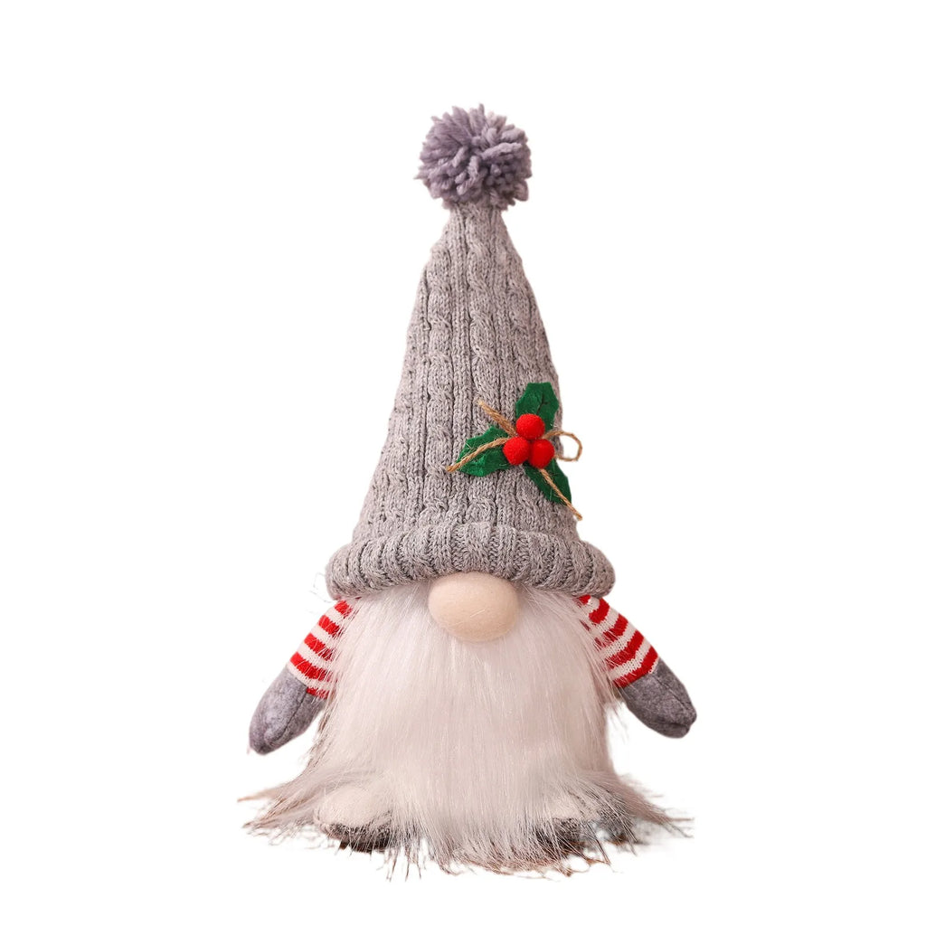 New Christmas Dwarf Ornament Mini Plush Gnome Figurine for Holiday Home Decoration DIY Scene Layout Props Party Doll Gift Qme