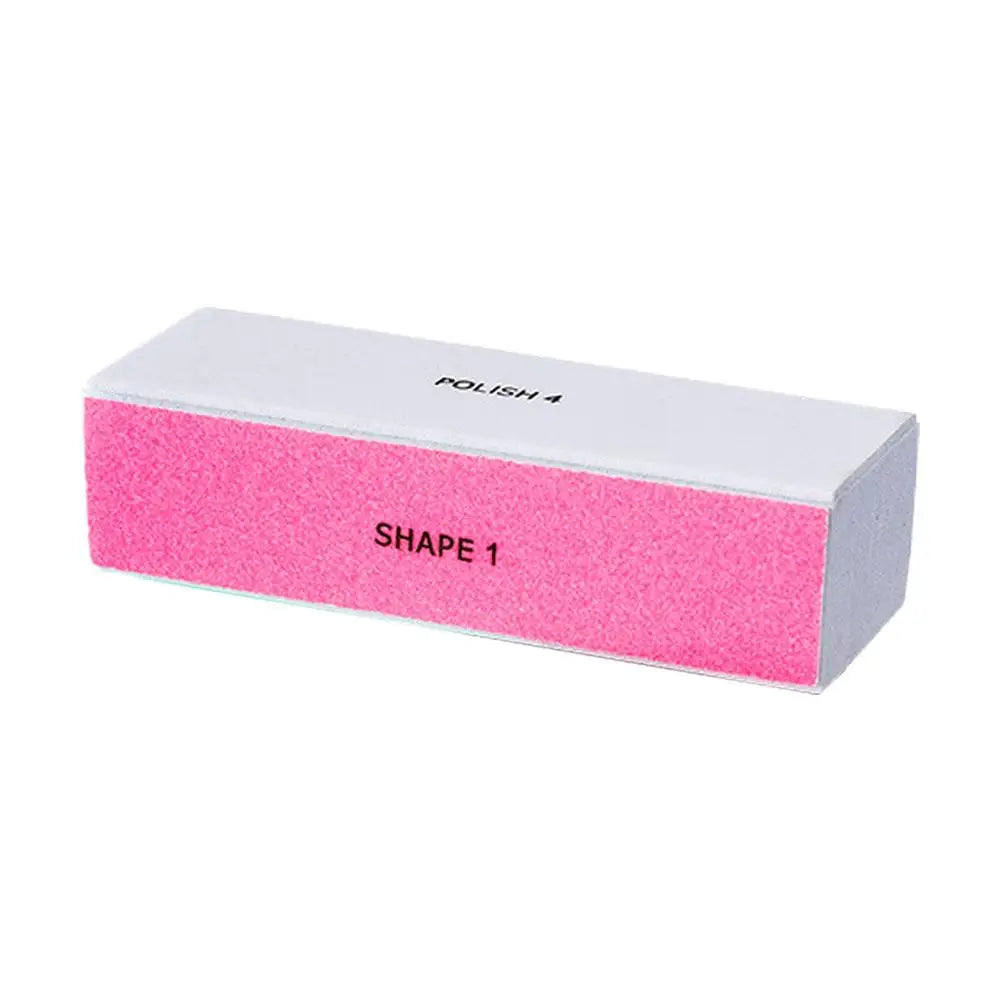 4 Way Nail Buffer Block, Four Sides Nail Shine Buffers Blocks Files For Natural And Acrylic Nails Smoother Buffing Block Polish Qme pink CN