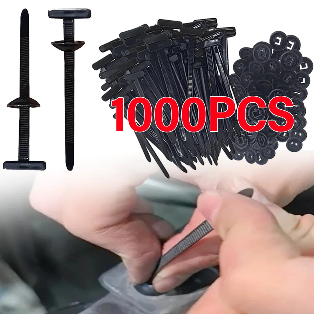 10/1000PCS Universal Nylon Cable Tie Buckle Auto Multi-Purpose Fastener Screw Cable clip Heavy Duty Self-locking Nylon Zip Ties Qme