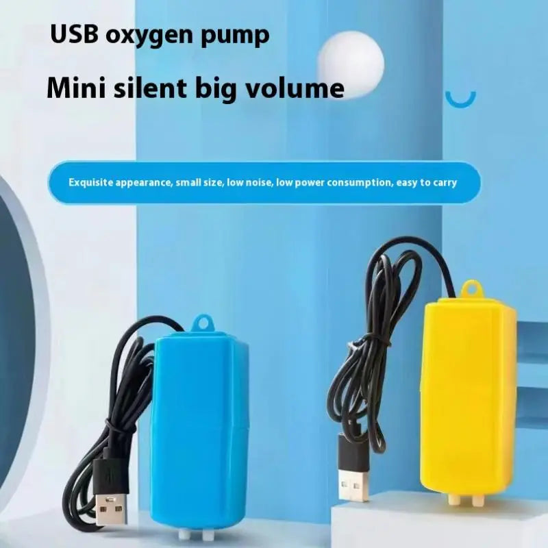 Mini Aquarium Air Pump Oxygen Check Valve Stone USB Filter Fishing Qme