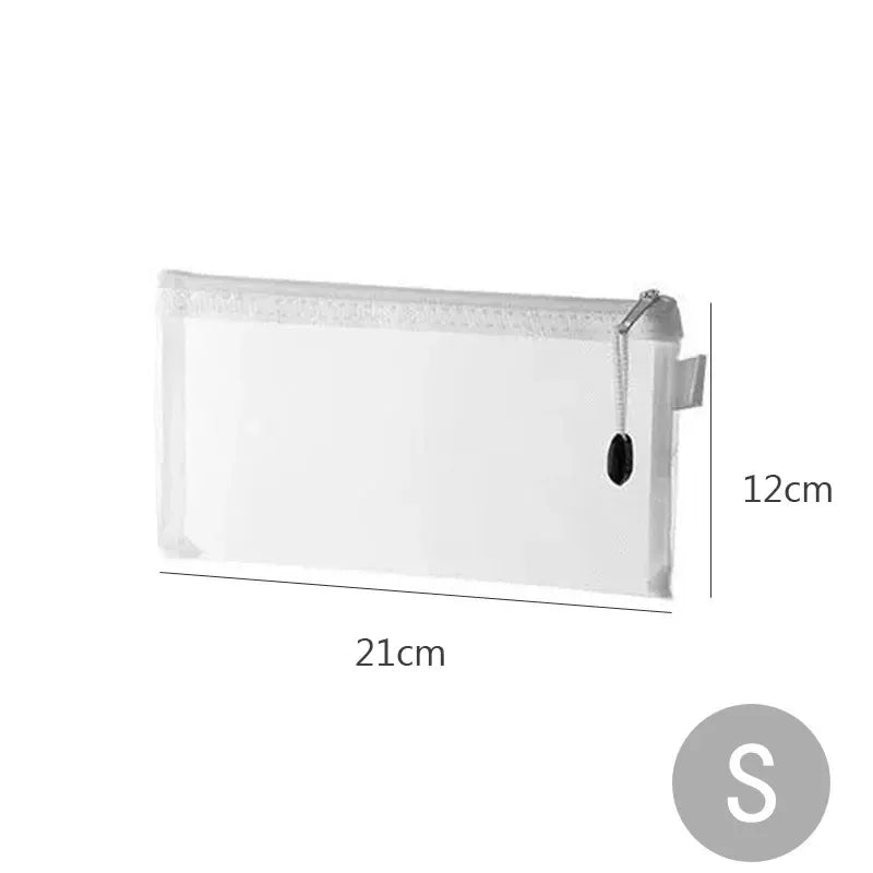 Mesh Zipper File Bag Toy Storage Bag Building Block Puzzle Sub-package Bag Children Zipper Transparent Finishing Storage Box Qme S 1PCS