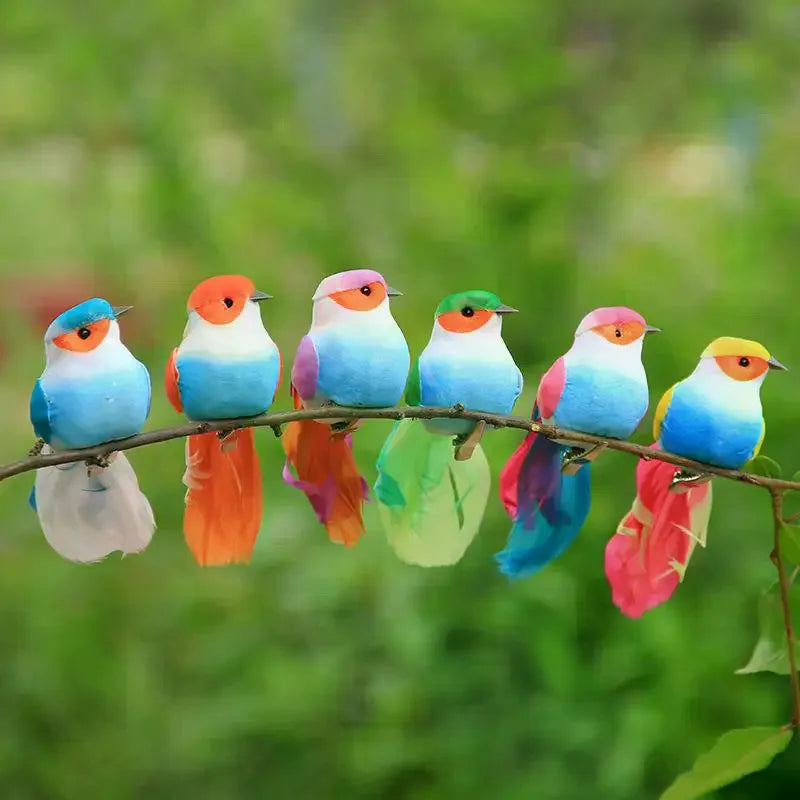 3D Fake Craft Birds Artificial Foam Feathers Birds Birthday Party Decorations Home Garden Wedding Decoration Qme