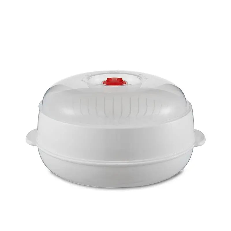 Microwave Food Steamer Heat-resistant Plastic Steaming Tray SetCC11 Qme 1st floor white