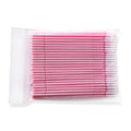 100pcs/Pack Bendable Micro Brushes Disposable Microbrush Applicators Eyelash Extensions Eyelash Glue Cleaning Brush for Eyelash Qme Pink