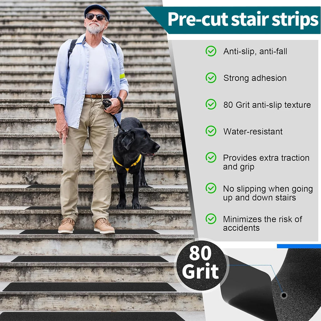 Heavy Duty Anti Slip Tape for Stairs Grip Tape Use on Walkways Stairs Ramps and Decks Indoor/Outdoor Anti-Slip Stickers Qme