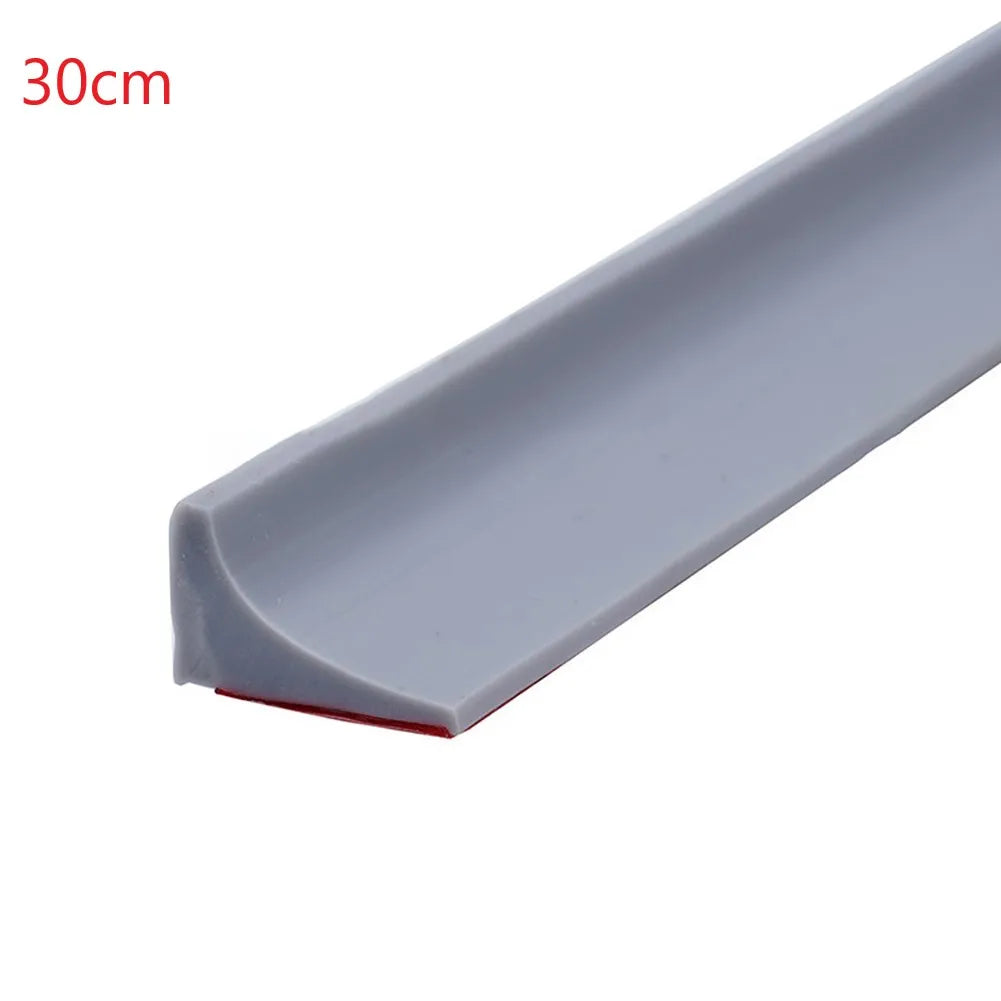 Bathroom Retention Water Barrier Strip Rubber Silicone Shower Barrier Water Stopper Kitchen Dry And Wet Separation Seal Strip Qme gray 30cm