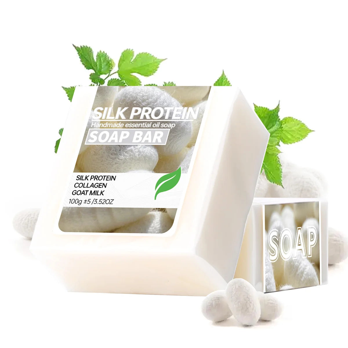 Silk Protein Brushed Handmade Soap Suitable Washing Face Bathing All Qme Silk protein