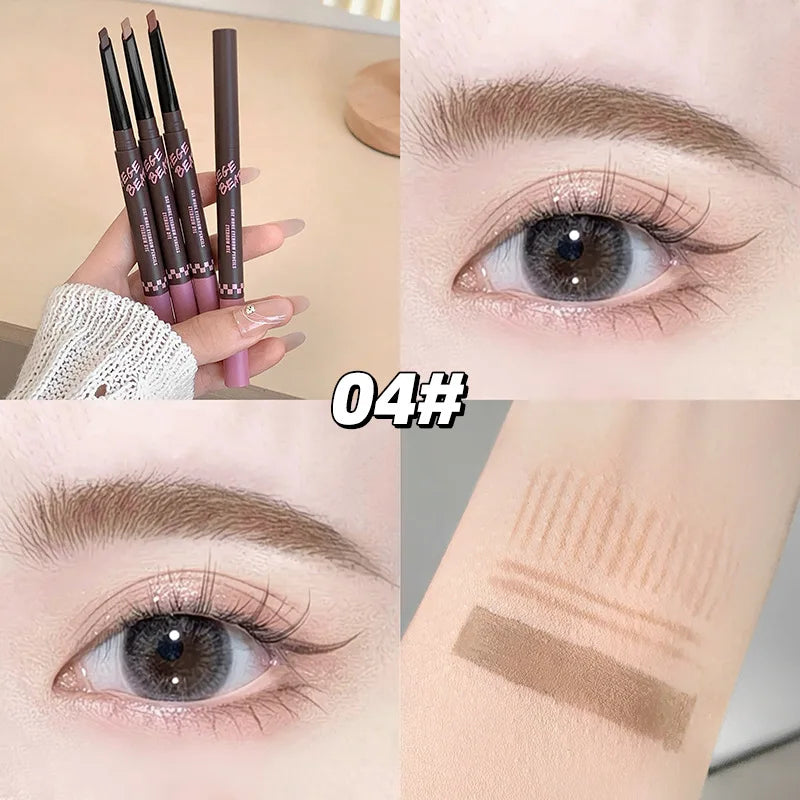 2-in-1 Brow Pencil & Eyebrow Dye Dual Ended Eyebrow Makeup with Pencil and Mascara Natural Look Waterproof Long Lasting Brow Kit Qme 04